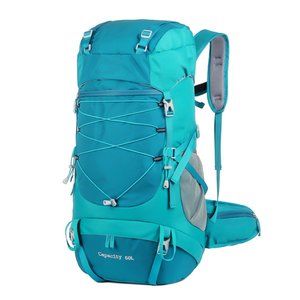 50L Hiking Backpack With Rain Cover, Multifunctional Nylon Storage Bag For Outdo